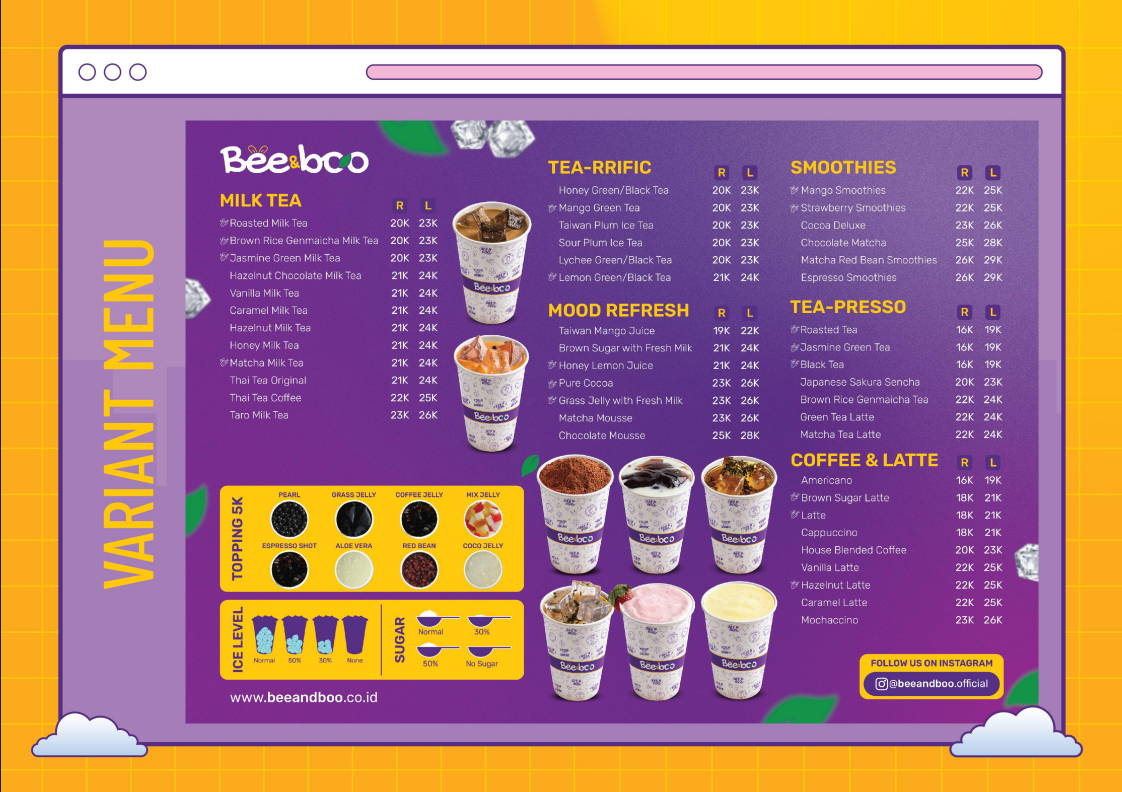Menu Bee & Boo